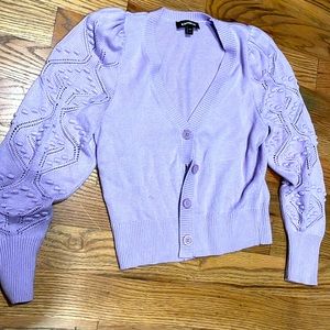 Express cardigan in medium. True to size. Beautiful shoulder detail